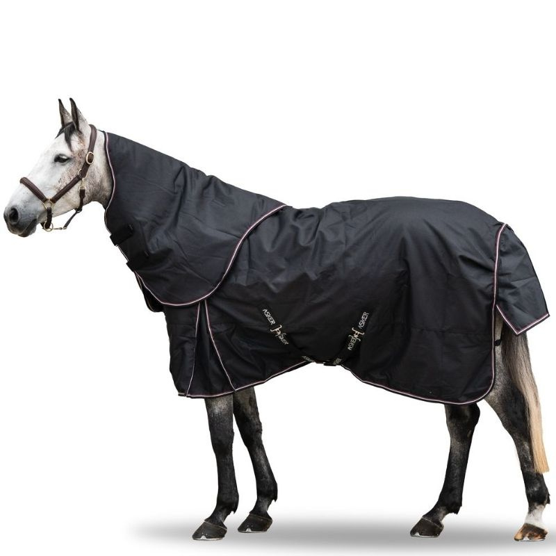 Winterdecke mit Halsteil Turnout Plus 200g 1200D Schwarz