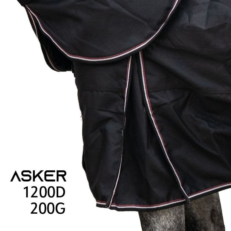 Winterdecke mit Halsteil Turnout Plus 200g 1200D Schwarz