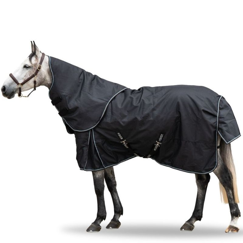Winterdecke mit Halsteil Turnout Plus 300g 1200D Schwarz