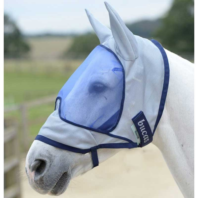 Fliegenmaske Buzz-Off Deluxe Blau