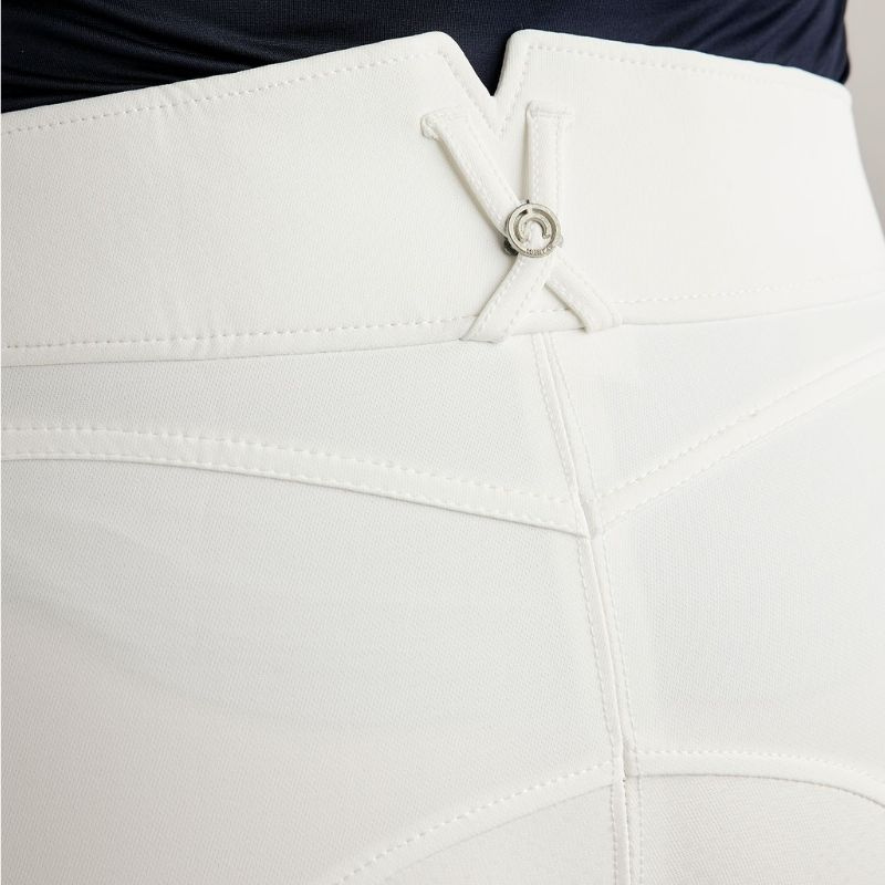 Reithose Megan Yati Curve Full Grip Weiß