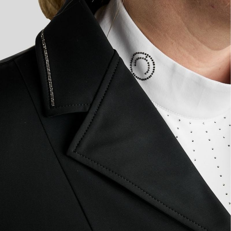 Turnierjacket MoFlair Softshell Gun Metal Crystals Curve Schwarz