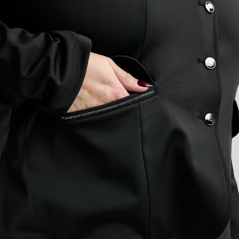 Turnierjacket MoFlair Softshell Gun Metal Crystals Curve Schwarz