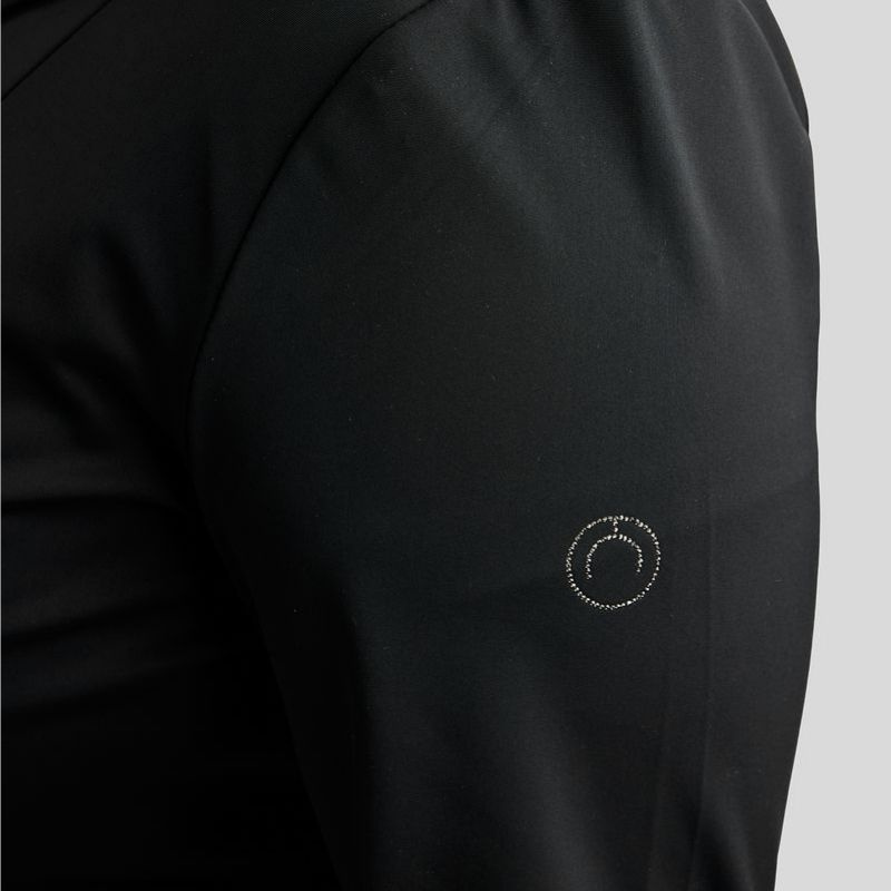 Turnierjacket MoFlair Softshell Gun Metal Crystals Curve Schwarz