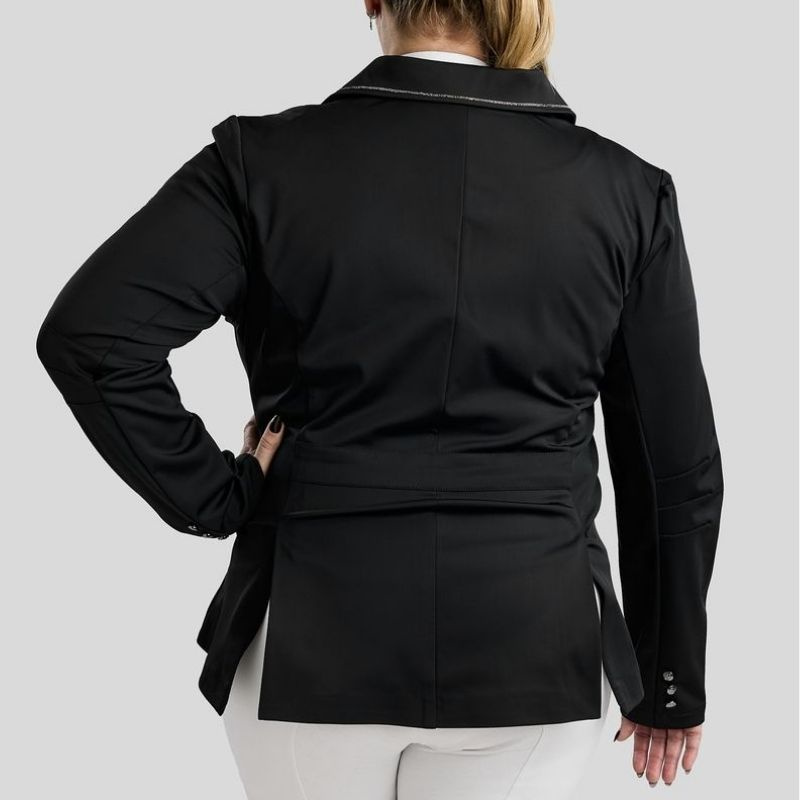 Turnierjacket MoFlair Softshell Gun Metal Crystals Curve Schwarz