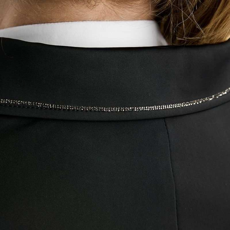 Turnierjacket MoFlair Softshell Gun Metal Crystals Curve Schwarz