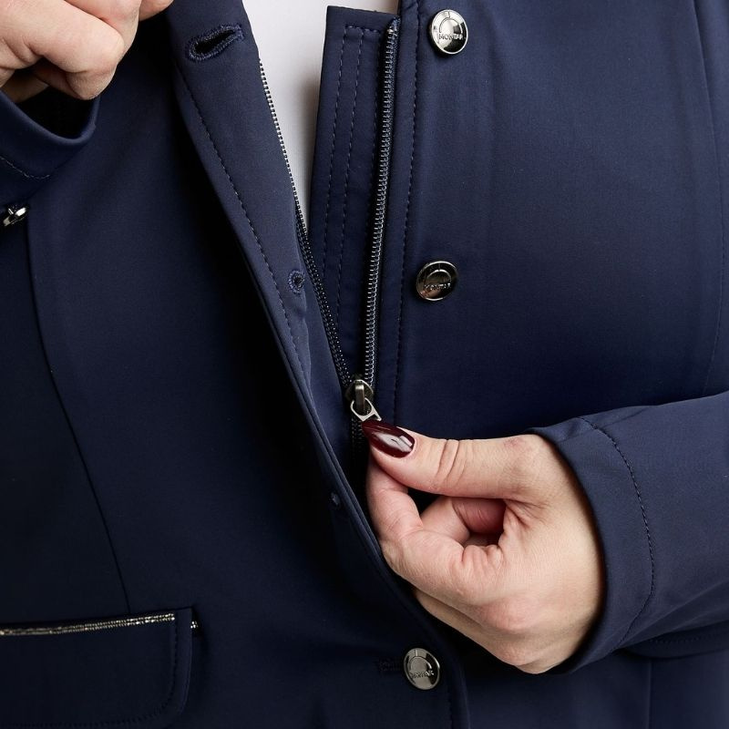 Turnierjacket MoFlair Softshell Gun Metal Crystals Curve Marineblau