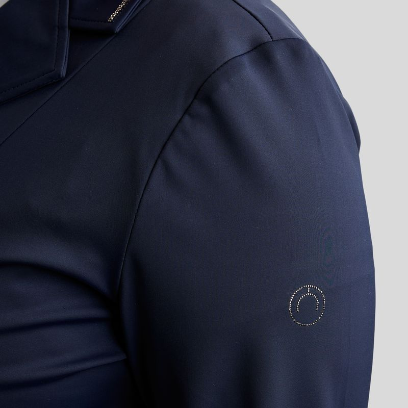 Turnierjacket MoFlair Softshell Gun Metal Crystals Curve Marineblau