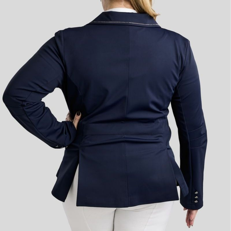 Turnierjacket MoFlair Softshell Gun Metal Crystals Curve Marineblau