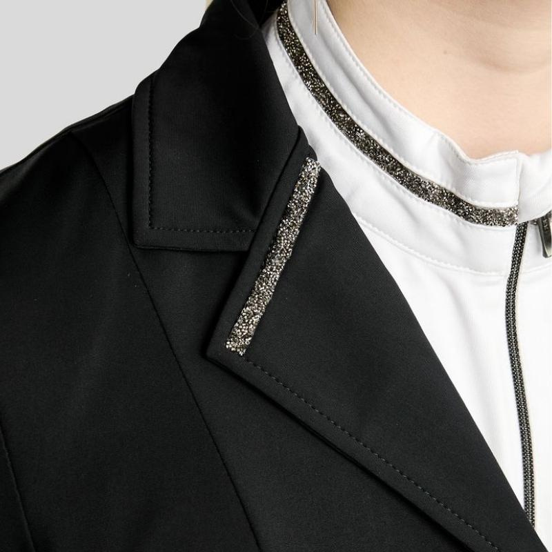 Kurzer Frack MoKylie Softshell Gun Metal Crystals Schwarz