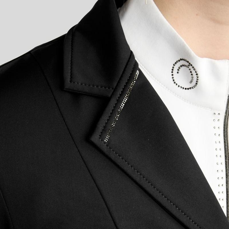 Turnierjacket MoKira Softshell Gun Metal Crystals Schwarz