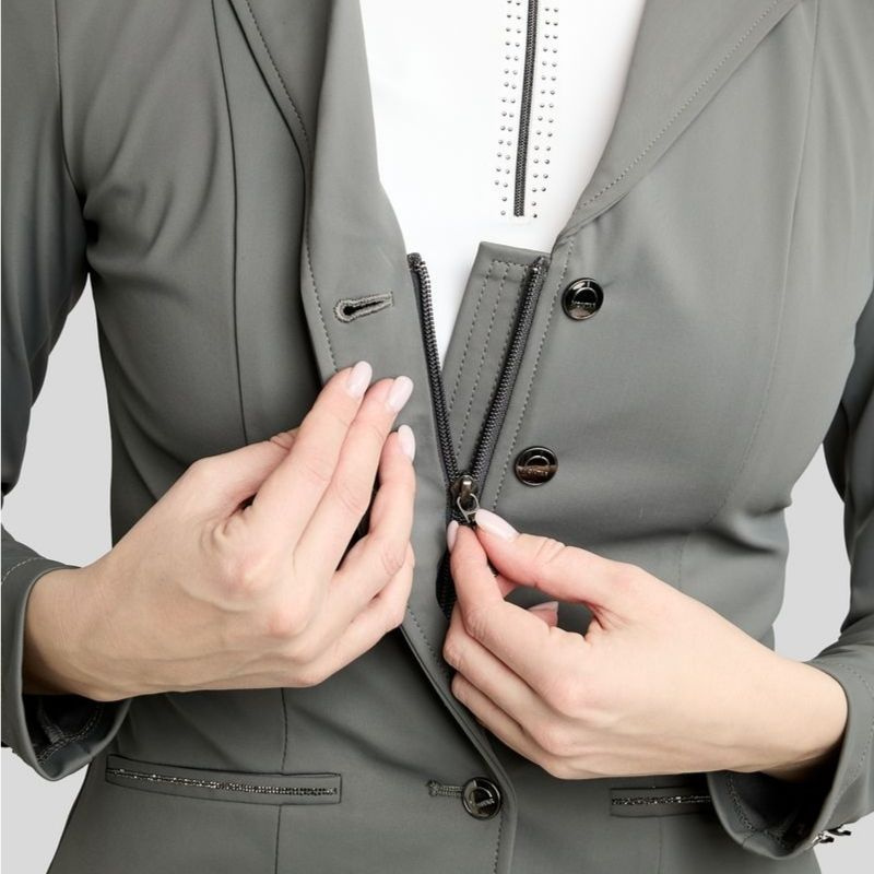Turnierjacket MoKira Softshell Gun Metal Crystals Grau