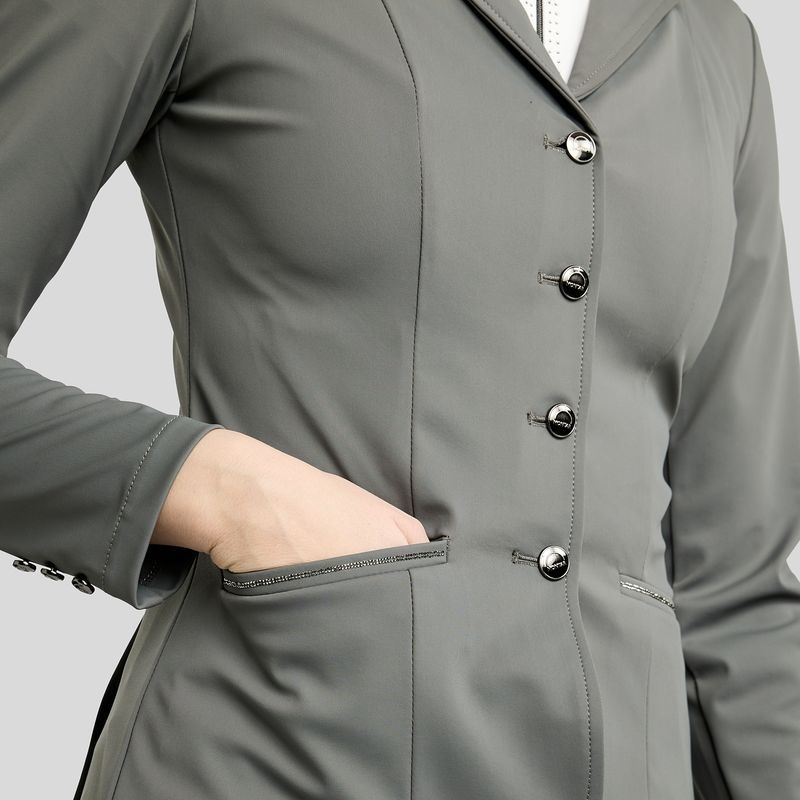Turnierjacket MoKira Softshell Gun Metal Crystals Grau