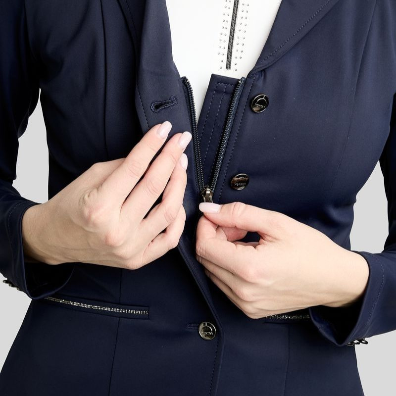 Turnierjacket MoKira Softshell Gun Metal Crystals Marineblau