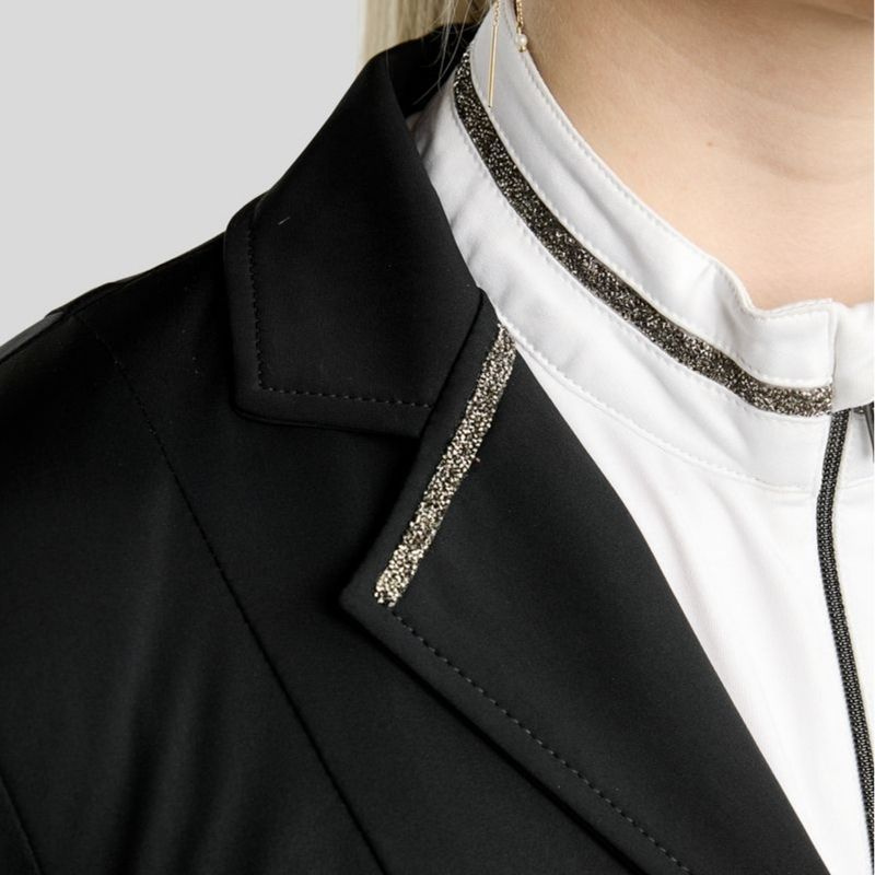 Turnierjacket MoKelly Softshell Gun Metal Crystals Schwarz
