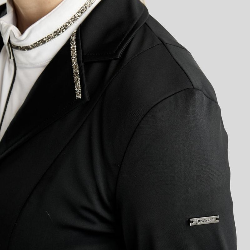 Turnierjacket MoKelly Softshell Gun Metal Crystals Schwarz