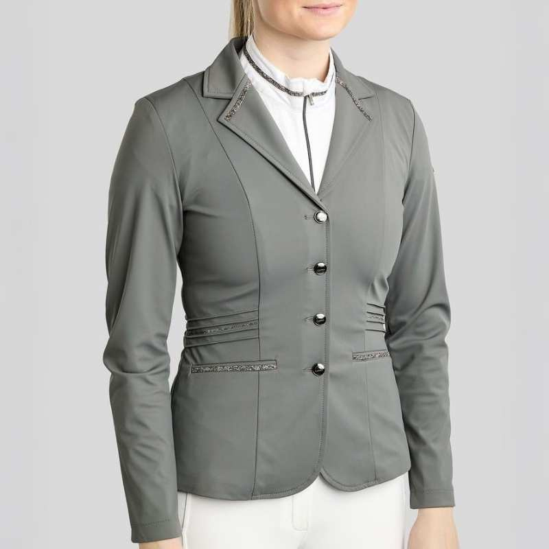 Turnierjacket MoKelly Softshell Gun Metal Crystals Grau