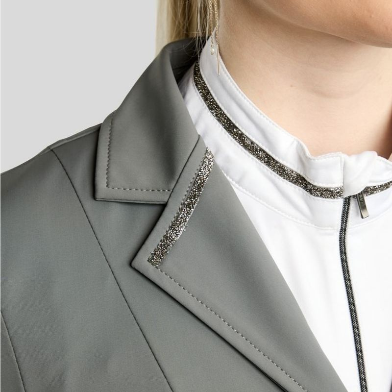 Turnierjacket MoKelly Softshell Gun Metal Crystals Grau