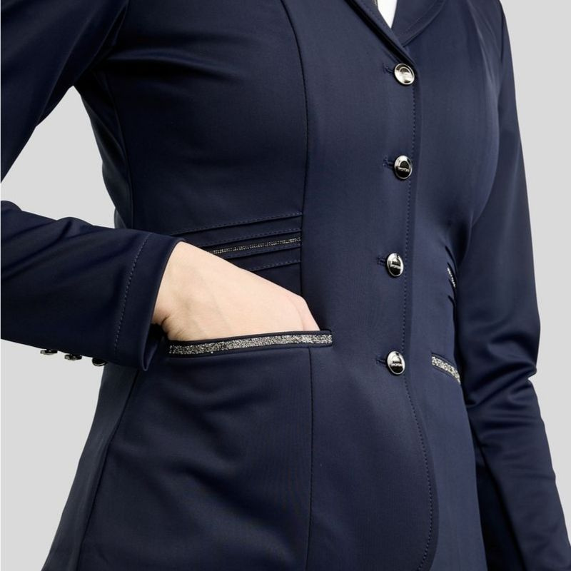 Turnierjacket MoKelly Softshell Gun Metal Crystals Marineblau
