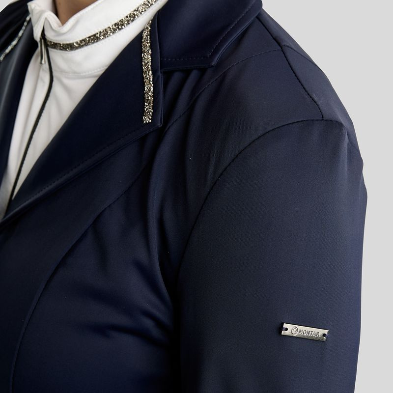 Turnierjacket MoKelly Softshell Gun Metal Crystals Marineblau