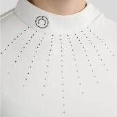 Turniershirt MoMina Short Sleeve Gun Metal Crystals Weiß Turniershirt MoMina Short Sleeve Gun Metal Crystals Weiß