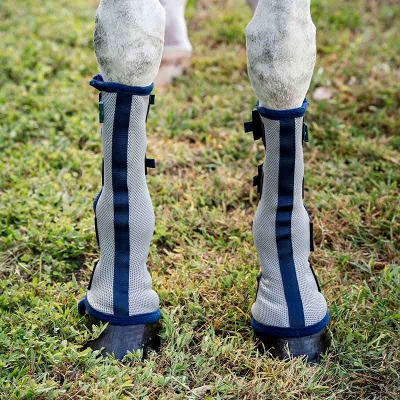 Fliegenschutzstiefel Fly Boots Silber/Marineblau