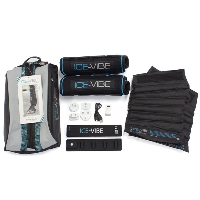Kühlgamaschen Ice-Vibe LED Schwarz/Blau