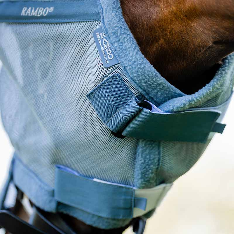 Fliegenhaube Rambo Hellblau/Blau/Silber