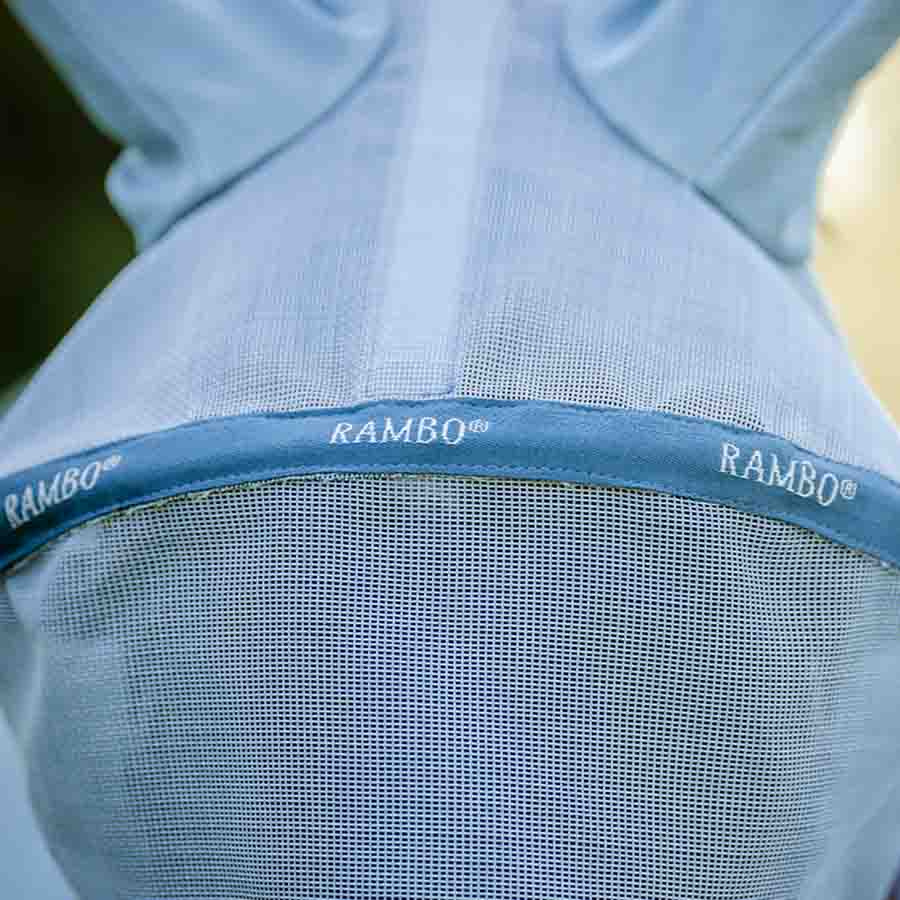 Fliegenhaube Rambo Hellblau/Blau/Silber