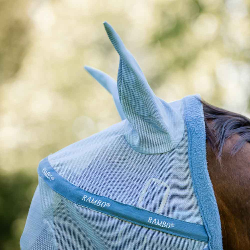 Fliegenhaube Rambo Hellblau/Blau/Silber