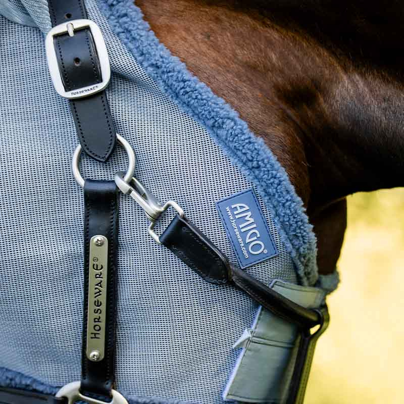 Fliegenhaube Amigo Hellblau/Blau/Silber