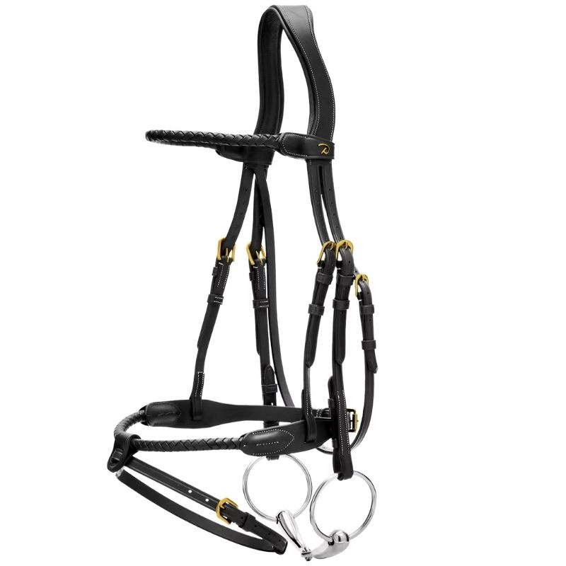Trense mit kombiniertem Reithalfter Braided Dyon Collection Schwarz