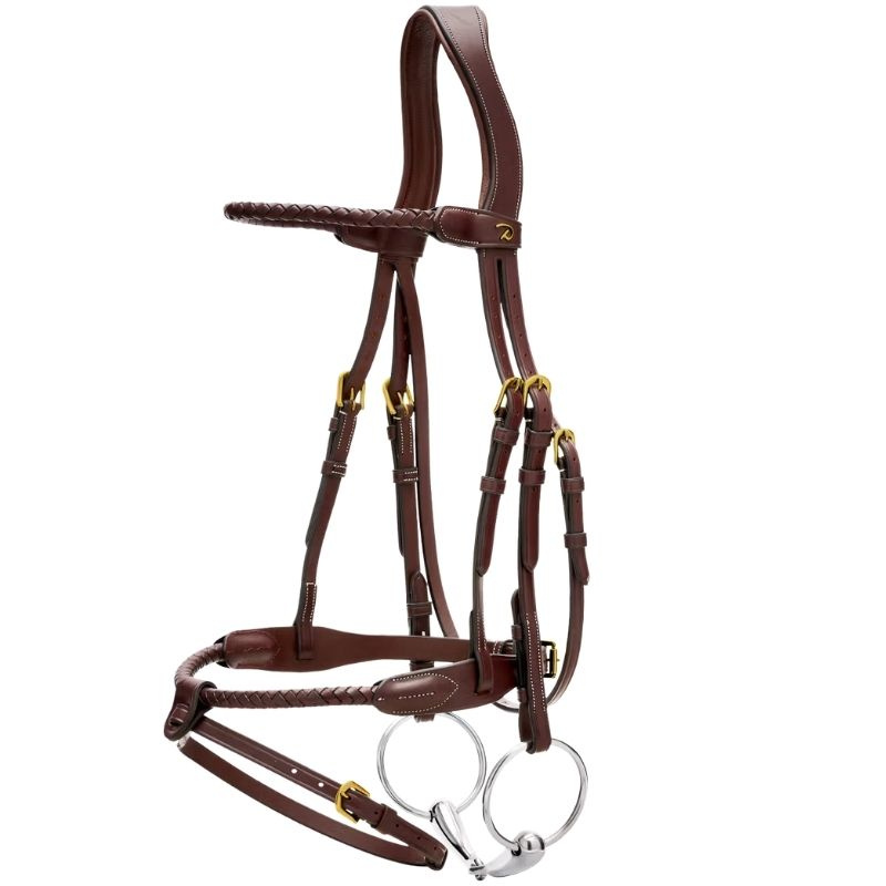 Trense mit kombiniertem Reithalfter Braided Dyon Collection Braun