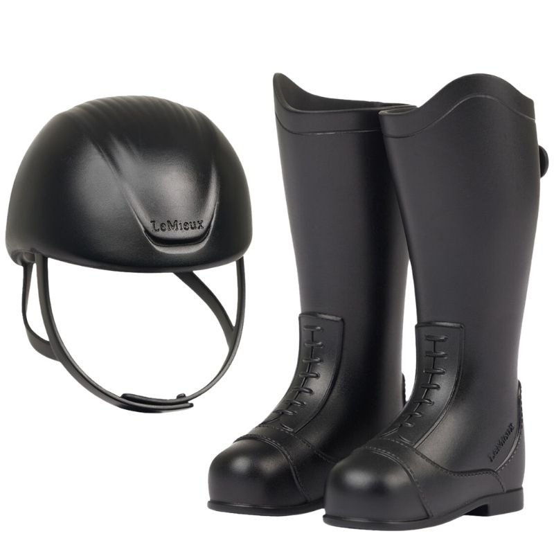 Reithelm & Reitstiefel Toy Rider Schwarz