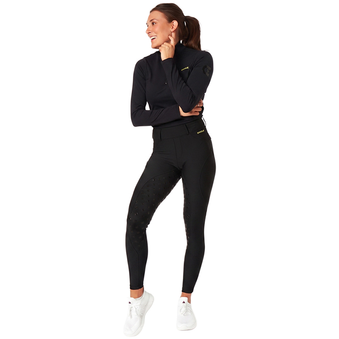 Reitleggings Classic Full Grip Schwarz