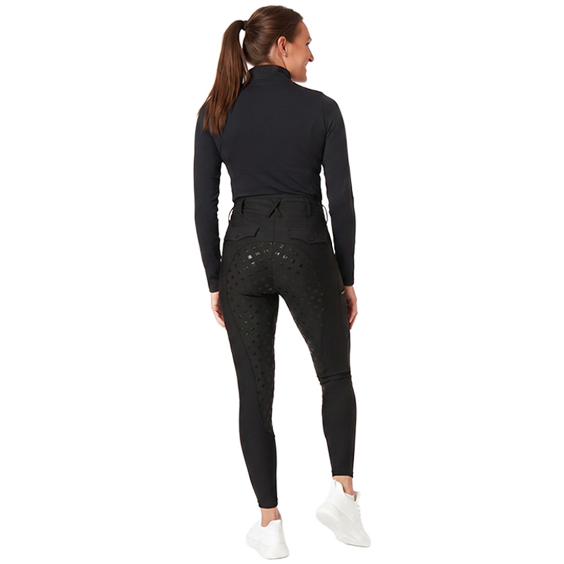 Reitleggings Classic Full Grip Schwarz