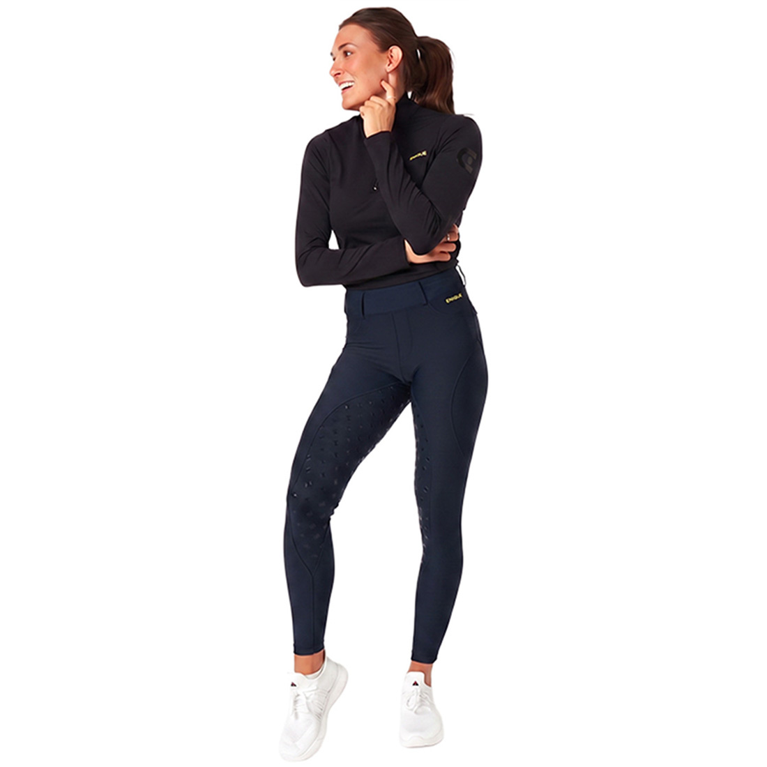 Reitleggings Classic Full Grip Marineblau