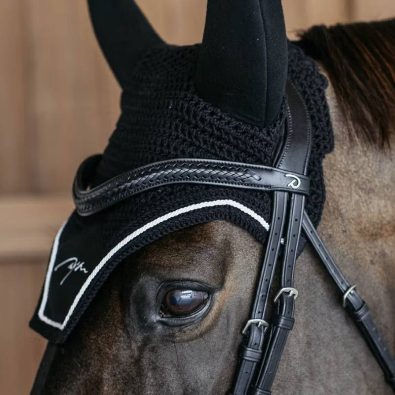 Stirnriemen V-form Plaited New English Collection Schwarz