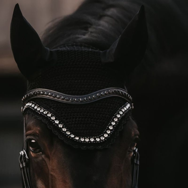 Stirnriemen V-form Black Swarovski New English Collection Schwarz