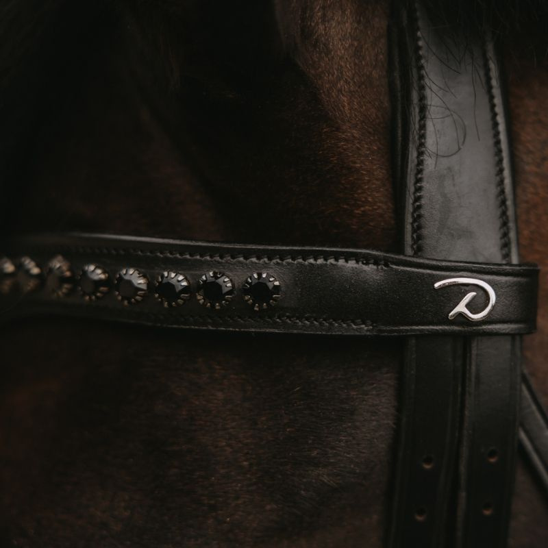 Stirnriemen V-form Black Swarovski New English Collection Schwarz