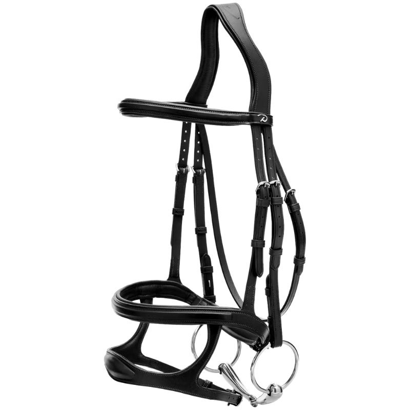Trense mit Doppelter Nasenriemen New English Collection Schwarz