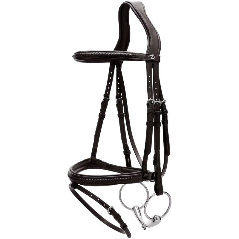 Trense Kombiniertes Reithalfter Plaited New English Collection Schwarz