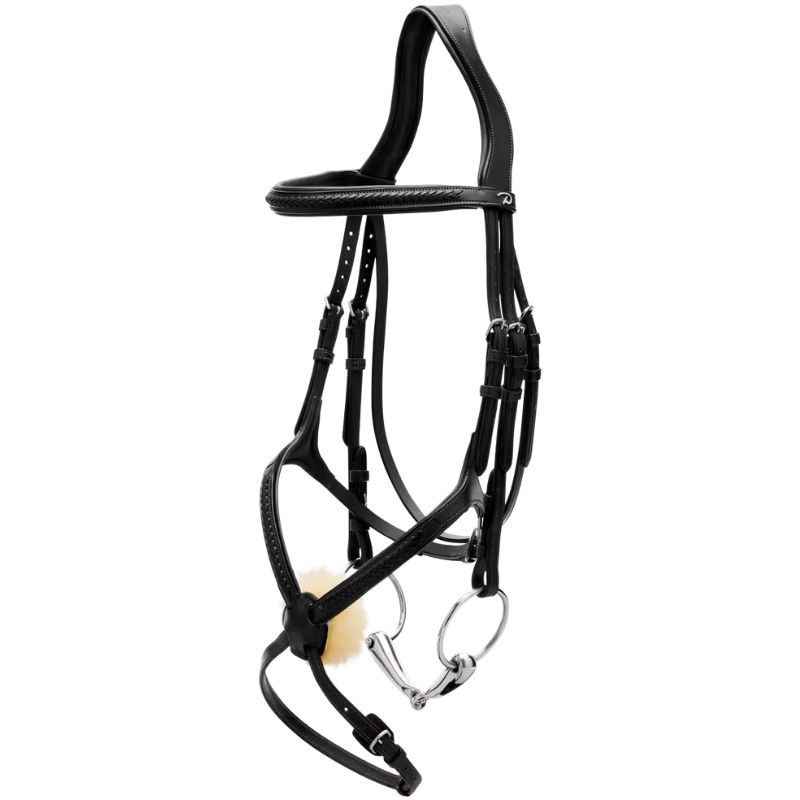 Trense Mexikanisches Reithalfter Plaited New English Collection Schwarz