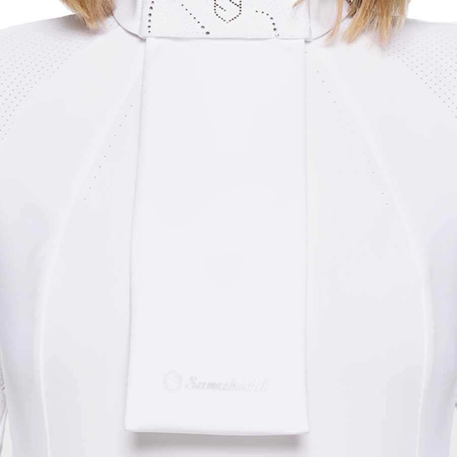 Plastron Crystal Leaf Frena Weiß/Light Chrome