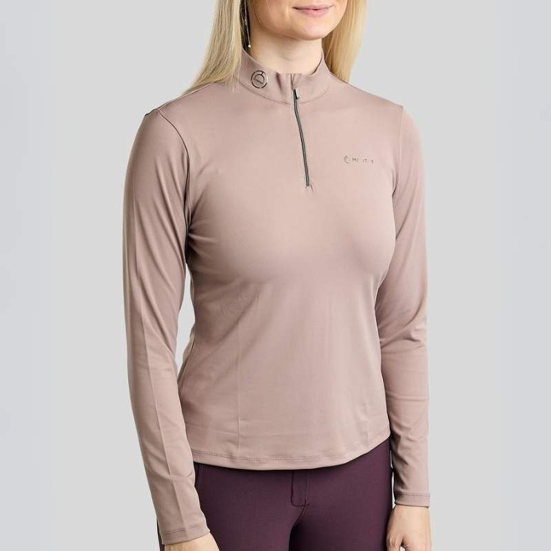 Trainingstop MoMegan Polo Long Sleeve Pearl Grey