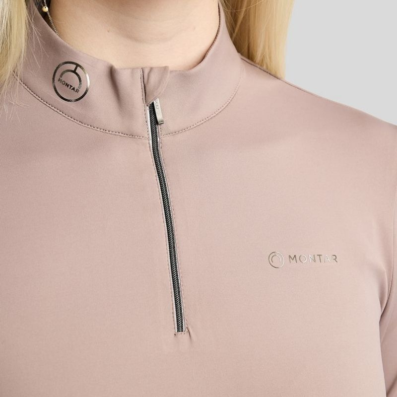 Trainingstop MoMegan Polo Long Sleeve Pearl Grey