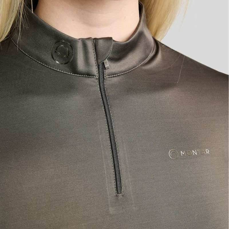 Trainingstop MoMegan Polo Long Sleeve Grau