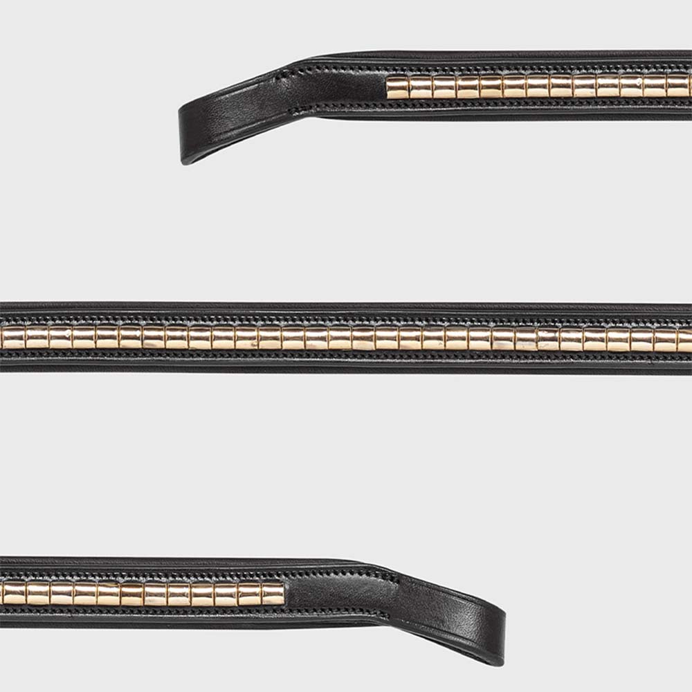 Stirnriemen Klinker Schwarz/Gold