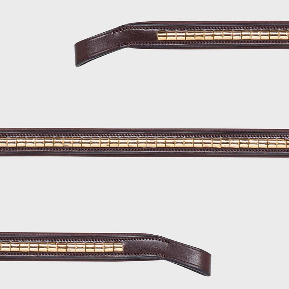 Stirnriemen Klinker Braun/Gold