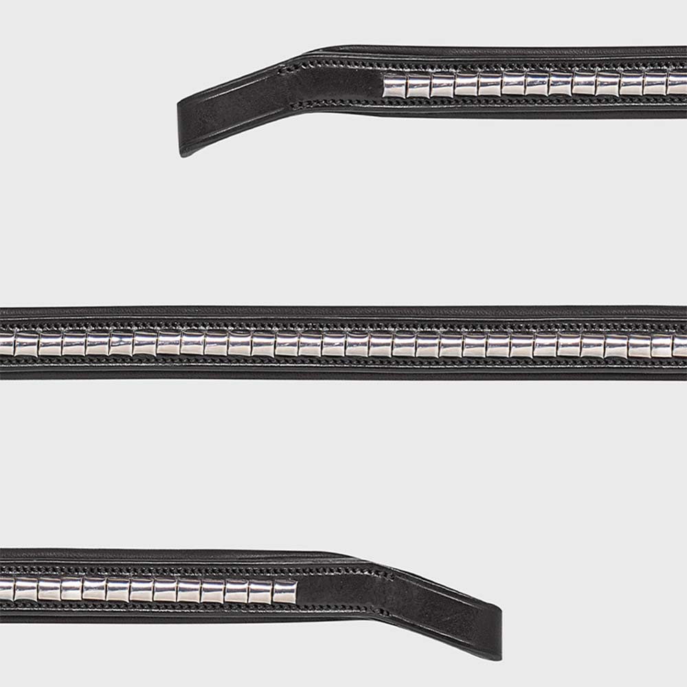 Stirnriemen Klinker Schwarz/Silber